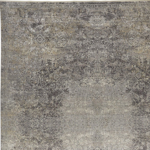4' X 5' Tan And Gray Oriental Distressed Area Rug